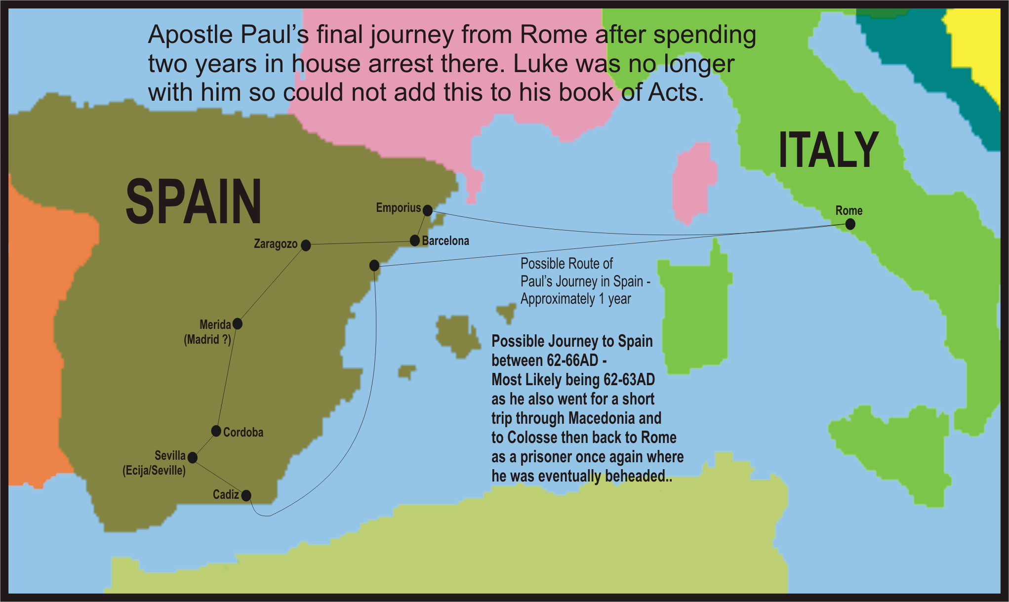 Apostle Paul's Journey Map